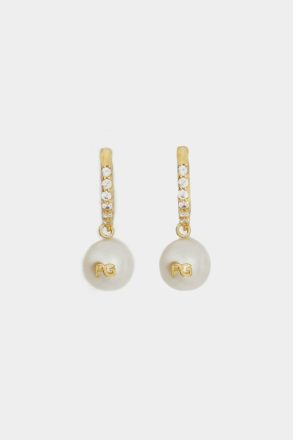 Biwa Hoop Earrings Purificacion Garci Pearl Women White