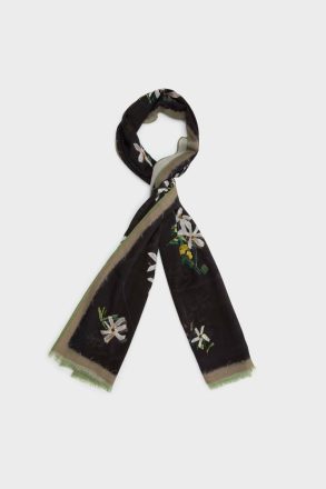 Black Florigami Wool Scarf Scarves Purificacion Garci Women - Image 2