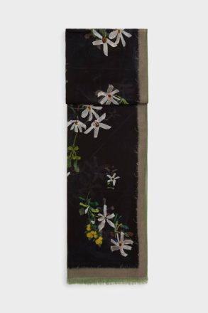 Black Florigami Wool Scarf Scarves Purificacion Garci Women