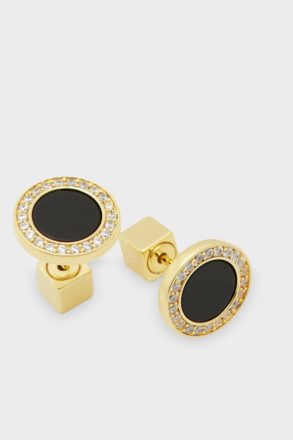 Black/Gold Women Purificacion Garci Crystal Moonlight Earrings - Image 2