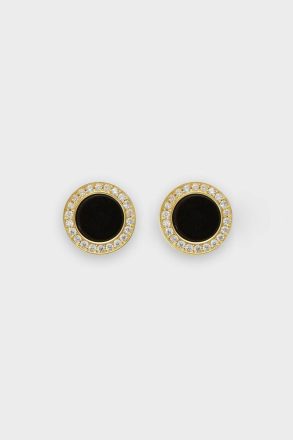 Black/Gold Women Purificacion Garci Crystal Moonlight Earrings