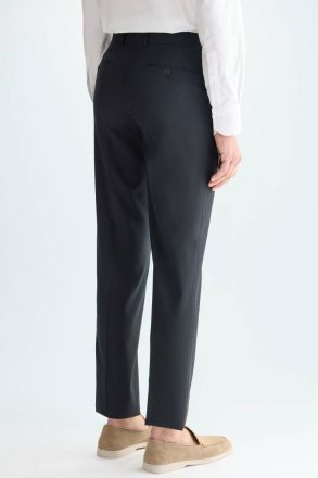 Black Men Purificacion Garci Trousers Tropical Wool Classic Fit Suit Trousers - Image 3