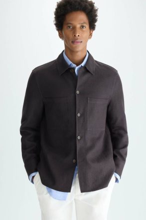 Brown Linen Cotton Textured Overshirt Purificacion Garci Outerwear Men