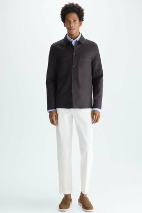 Brown Linen Cotton Textured Overshirt Purificacion Garci Outerwear Men - Image 4