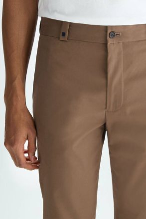 Brown Purificacion Garci Trousers Men Cotton Twill Regular Fit Chino Trousers - Image 2