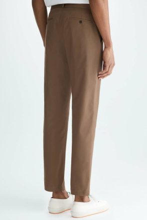 Brown Purificacion Garci Trousers Men Cotton Twill Regular Fit Chino Trousers - Image 3