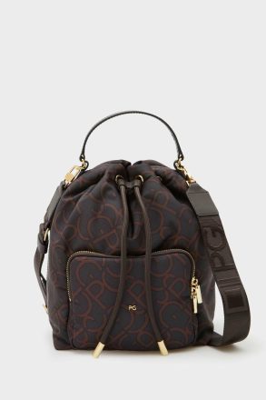 Brown Women Nylon Crossbody Bucket Bag Purificacion Garci Crossbody Bags