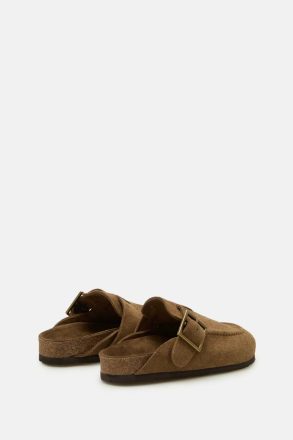 Brown Women Sandals Purificacion Garci Suede Flat Shoes - Image 4