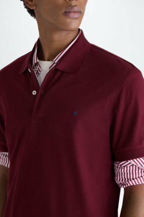 Burgundy Purificacion Garci Piqué Polo Shirt Men Polo Shirts - Image 2
