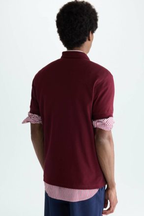 Burgundy Purificacion Garci Piqué Polo Shirt Men Polo Shirts - Image 3