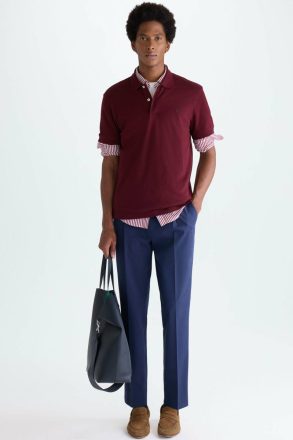 Burgundy Purificacion Garci Piqué Polo Shirt Men Polo Shirts - Image 4