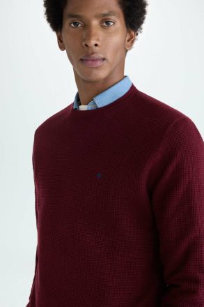 Burgundy Textured Pima Cotton Sweater Purificacion Garci Men Sweatshirts - Image 2