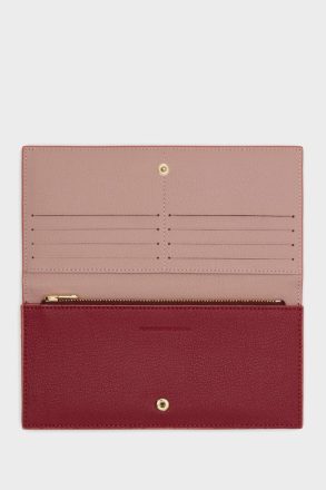 Burgundy Women Large Wallets Tándem Fold Over American Wallet Purificacion Garci - Image 2