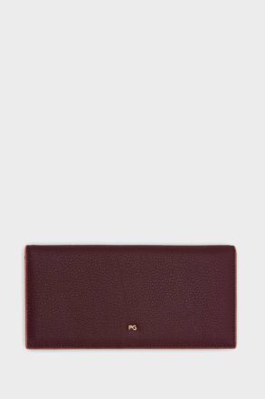 Burgundy Women Large Wallets Tándem Fold Over American Wallet Purificacion Garci