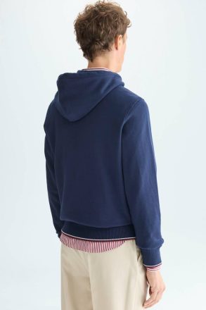 Cala Flocked Hooded Sweatshirt Navy Purificacion Garci Swimwear Men - Image 3