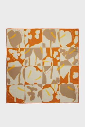 Cala Frida 90 Silk Scarf Orange/Camel/Beige Women Purificacion Garci Scarves