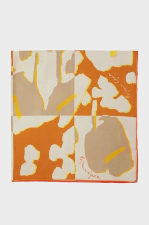 Cala Frida 90 Silk Scarf Orange/Camel/Beige Women Purificacion Garci Scarves - Image 3