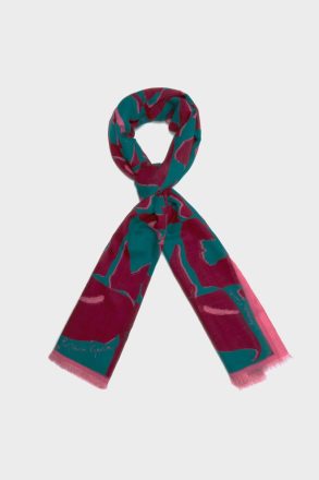Cala Frida Wool Scarf Scarves Burgundy/Green/Magenta Women Purificacion Garci - Image 2