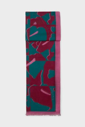 Cala Frida Wool Scarf Scarves Burgundy/Green/Magenta Women Purificacion Garci