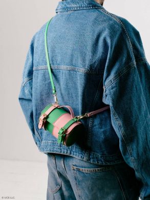 Cambridge Satchel Crossbody Women The Micro Bowls Bag - Wicked Green And Popular Pink - Image 2