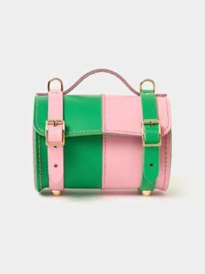Cambridge Satchel Crossbody Women The Micro Bowls Bag - Wicked Green And Popular Pink
