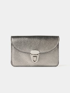 Cambridge Satchel Crossbody Women The Small Push Lock Purse - Steel Madras Grain