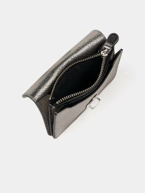 Cambridge Satchel Crossbody Women The Small Push Lock Purse - Steel Madras Grain - Image 4