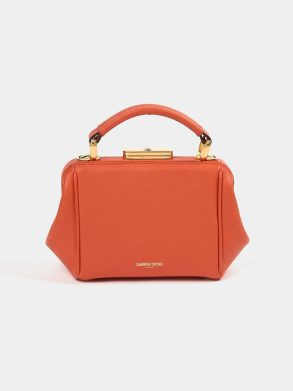 Cambridge Satchel Handbags The Mini Sophie - Tangerine Calf Grain Women - Image 4