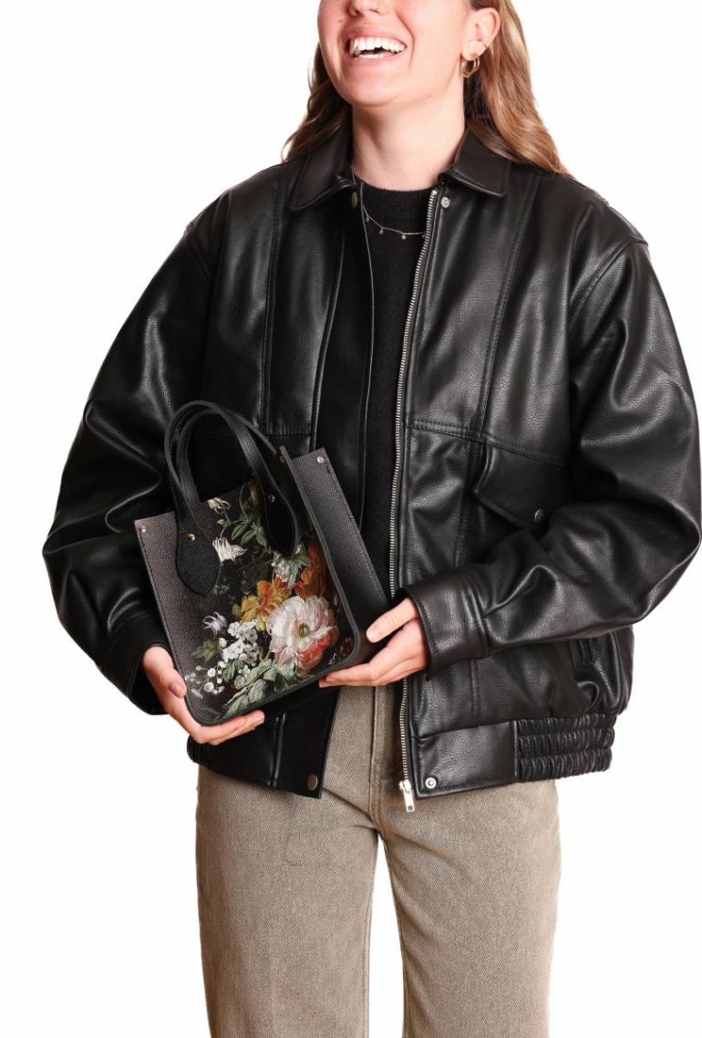 Cambridge Satchel The Mini Tote - Black Saffiano With Flowers In A Vase Women Tote Bags - Image 2