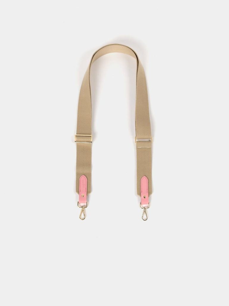 Cambridge Satchel The Webbing Shoulder Strap - Sand & Pink Icing Women Crossbody