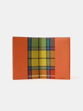 Cambridge Satchel Women Crossbody The Passport Cover - Ochre Madras Grain With Tartan - Image 2