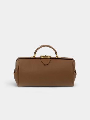 Cambridge Satchel Women Handbags The Doctor's Bag -Havana Brown Calf Grain