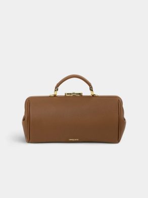 Cambridge Satchel Women Handbags The Doctor's Bag -Havana Brown Calf Grain - Image 3