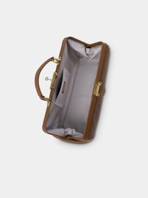 Cambridge Satchel Women Handbags The Doctor's Bag -Havana Brown Calf Grain - Image 4