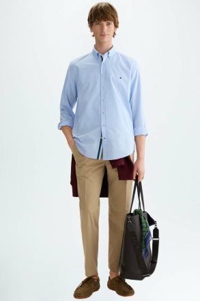 Camel Cotton Twill Regular Fit Chino Trousers Purificacion Garci Trousers Men - Image 4