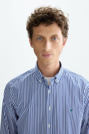 Candy Stripe Poplin Shirt Blue/White Men Purificacion Garci Shirts - Image 2