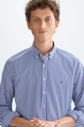 Candy Stripe Poplin Shirt Blue/White Men Purificacion Garci Shirts - Image 4