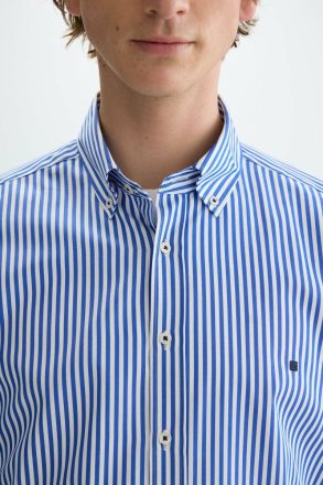 Candy Stripe Poplin Shirt Blue/White Purificacion Garci Shirts Men - Image 2