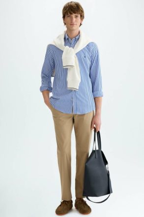 Candy Stripe Poplin Shirt Blue/White Purificacion Garci Shirts Men - Image 4