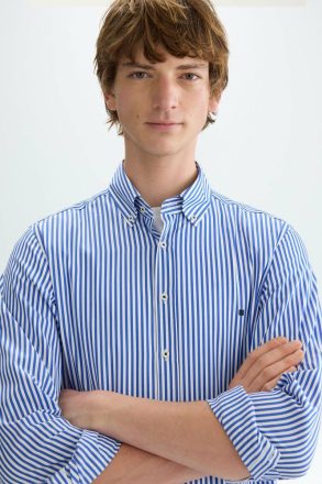 Candy Stripe Poplin Shirt Blue/White Purificacion Garci Shirts Men - Image 5