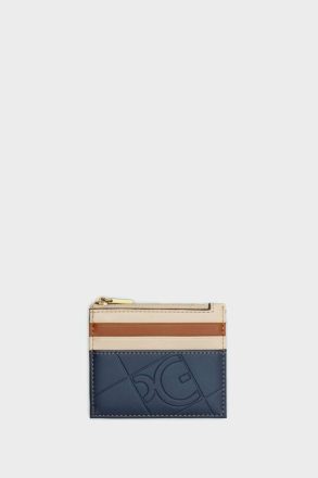 Card Holders And Coin Purses Combinacion Unica Zipped Card Holder Purificacion Garci Atlantic Blue/Gardenia Women