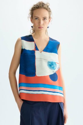 Catarinas Print Crepé A-Line Top Multicolor Shirts Purificacion Garci Women