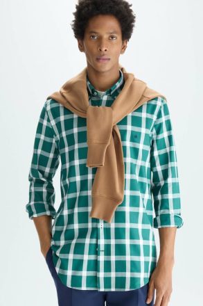 Chequered Twill Shirt Shirts Purificacion Garci Green/White Men