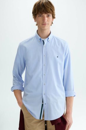 Cinta Pg Oxford Shirt Purificacion Garci Men Shirts Sky Blue