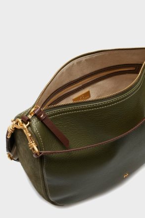 Combinación Única Half Moon Shoulder Bag Shoulder Bags Purificacion Garci Women Khaki - Image 3