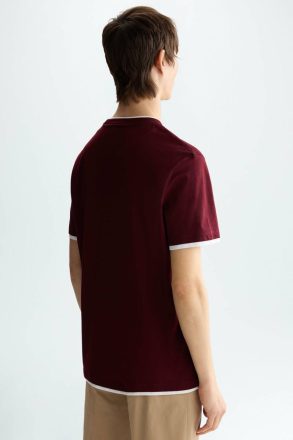 Cotton Double T-Shirt Purificacion Garci T-Shirts Burgundy Men - Image 3