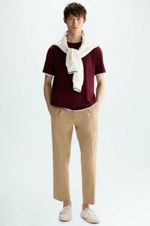 Cotton Double T-Shirt Purificacion Garci T-Shirts Burgundy Men - Image 4