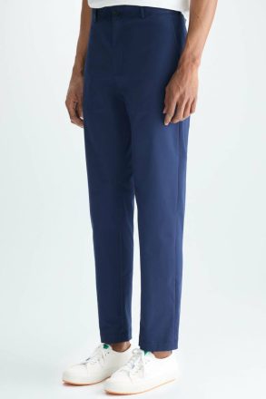 Cotton Twill Regular Fit Chino Trousers Men Trousers Navy Purificacion Garci