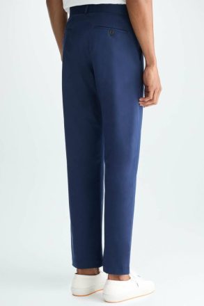 Cotton Twill Regular Fit Chino Trousers Men Trousers Navy Purificacion Garci - Image 3