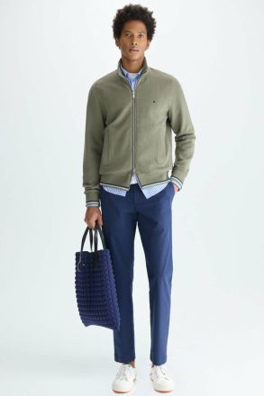 Cotton Twill Regular Fit Chino Trousers Men Trousers Navy Purificacion Garci - Image 4